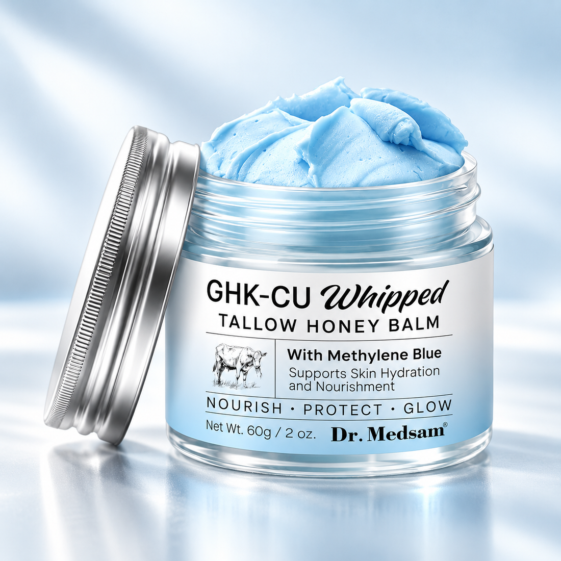 GHK-Cu Whipped Tallow Honey Balm with Methylene Blue